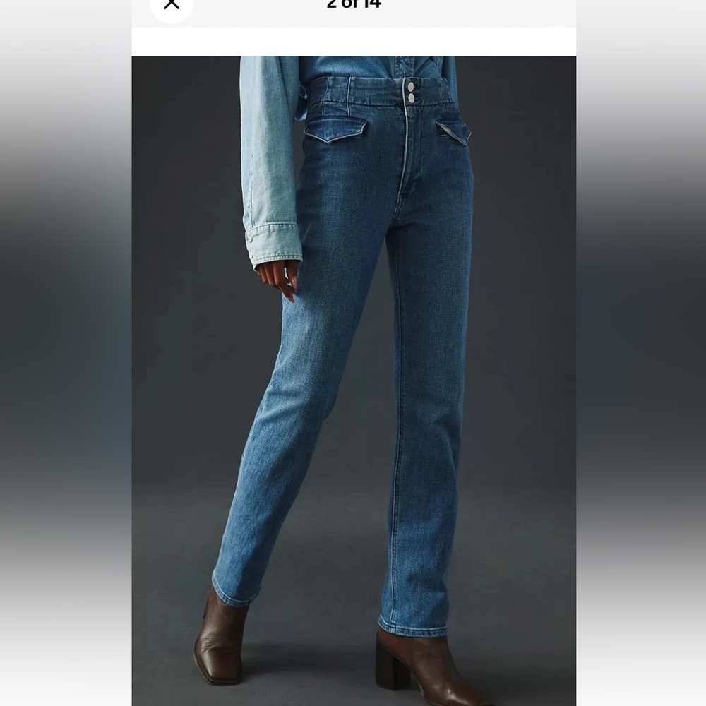 Anthropologie Maeve Bombshell Slim Straight Jeans - Picture 2 of 12